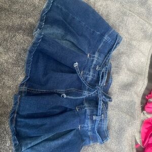 refuge Dark Indigo Denim Tie-Waist Skirt